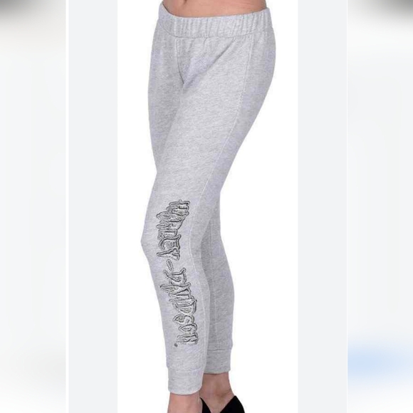 Harley Davidson Women's Night Brush Script Rhinestone Embellished Lounge Pants - Picture 1 of 8